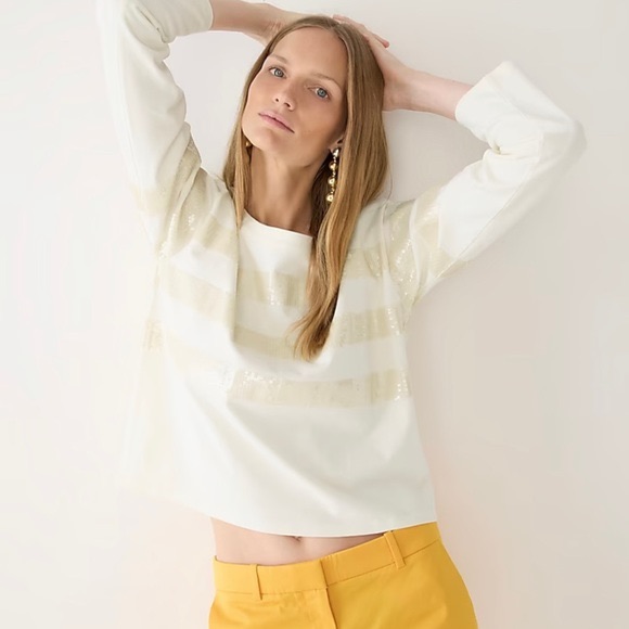 J.Crew Long Sleeve Sequin Top Medium